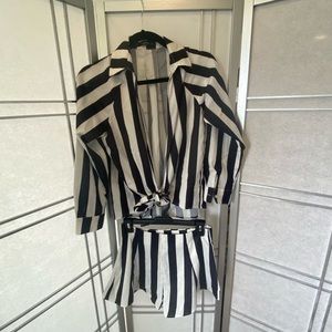Black and white striped outfit